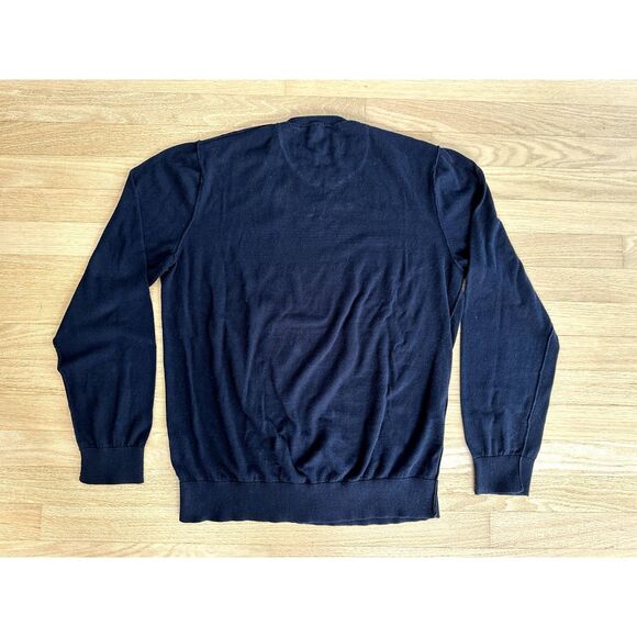 Kenneth Cole Reaction Mens Eagle Emblem Long Sleeve Navy Sweater size Large - Picture 2 of 5